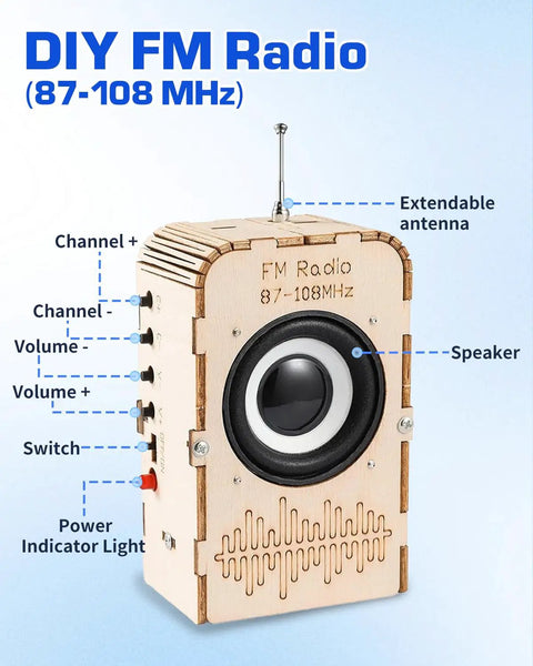 Hands-On FM Radio Kit For Kids And Teens Ages 8 12 13 14 STEM Toys Electronics Project Build Your Own Radio Educational Toy Gift
