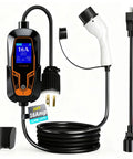 Portable Level 1 And Level 2 EV Charger With 25 Ft Cable J1772 16 Amp Dual Voltage 120V 240V NEMA 5 15 And NEMA 6 20 Plugs
