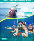 All In One Snorkel Set For Adults With Anti Fog Panoramic View Swim Mask And Dry Top Snorkel Kit Includes Carry Bag used underwater