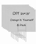 Six Pack 24x18 White Lawn Yard Signs Corrugated Plastic With Durable H Stakes Blank Promo Signs