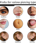 14G Piercing Taper Kit With 2mm Titanium Extension Poles For Internal Threaded Tragus Helix Conch Cartilage Piercing Jewelry