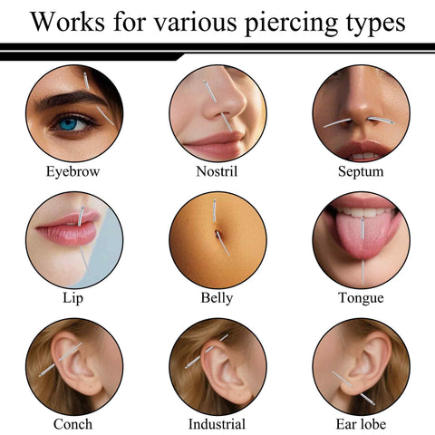 14G Piercing Taper Kit With 2mm Titanium Extension Poles For Internal Threaded Tragus Helix Conch Cartilage Piercing Jewelry
