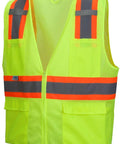 Real Deal High Visibility Mesh Safety Vest With Bold Reflective Tape In Bright Lime Extra Large for worksite protection, featuring breathable mesh.