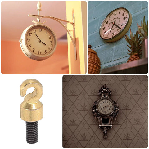 Vintage Grandpa Clock Repair Weight Kit With Shell Hook And Nut Replacement Parts M5 displayed with wall clocks
