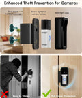 Anti-Theft Video Doorbell Mount No-Drill Install for Homes, showing dual-screw handle fastening and anti-theft case