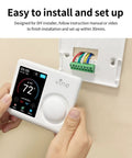 Smart Wi Fi Thermostat With 7 Day Scheduling And 8 Period Programmable Fifth Generation Works With Alexa And Google Assistant being installed