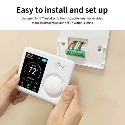Smart Wi Fi Thermostat With 7 Day Scheduling And 8 Period Programmable Fifth Generation Works With Alexa And Google Assistant being installed