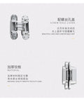 Hidden Door Hinge Bearing 60kg Pair 2pcs Invisible Concealed Cross Hinge 180 Degree Adjustable for frameless doors, side view