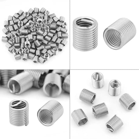 100 Pack Stainless Steel Helical Thread Inserts M8 X 1.25 2D Length For Helicoil Repair, SS304 Coil Wire Inserts For Damaged Threads