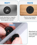 MIKEDE 12-pack neodymium cup magnets with countersunk holes; black, 0.98x0.22 in; shown on metal and wood with steel pad