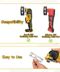 2-Pack Square Slot Cutter Set For Oscillating Multi-Tool showing compatibility with DeWalt and Milwaukee tools