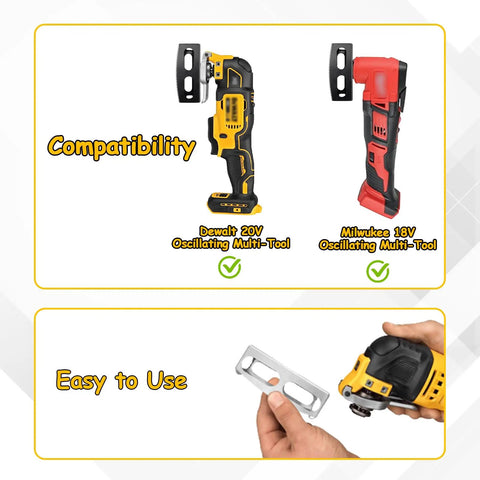 2-Pack Square Slot Cutter Set For Oscillating Multi-Tool showing compatibility with DeWalt and Milwaukee tools