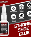 Heavy Duty Shoe Glue For Boots Sneakers And Heels Waterproof Flexible Adhesive For Durable Sole Repairs Label