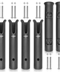 Six Tube Fishing Rod Holder Bracket Black With Screws ABS Plastic Rugged Pole Storage Mount Kit Displayed With All Components