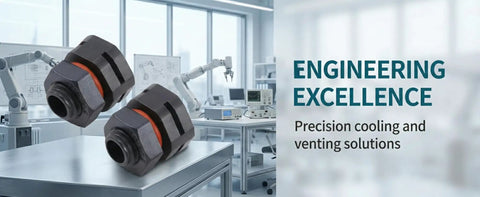Must-Have IP68 Breather Screws M12x1.5 For Electrical Cabinets on metal surface in engineering lab