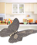 Butterfly design knob in kitchen setting. Vintage Style Drawer Knob Pull Handle Set For Cabinets And Dressers Metal Retro Vibe Cabinet Hardware Classic Round Flared Knob For Doors And Drawers Durable Rustic Accent For Home Furniture.