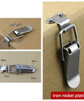 Rock Solid 20 Piece Stainless Steel Spring Loaded Draw Toggle Latch Set With Right Angle Lock secure latch dimensions shown.
