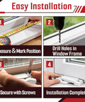 Step-by-step installation guide for 10 Pack F 2590 Replacement Sash Locks With 20 Self Tapping Screws For Easy Window Latch Replacement.