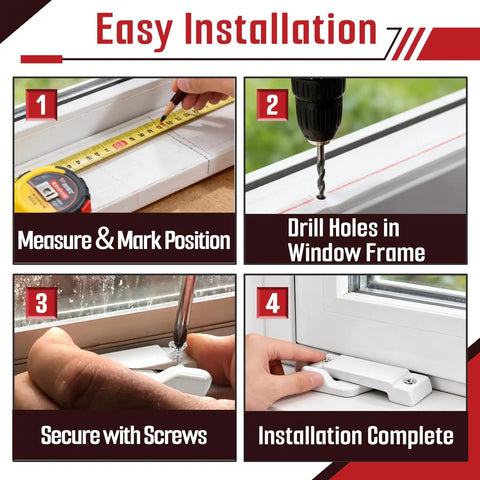 Step-by-step installation guide for 10 Pack F 2590 Replacement Sash Locks With 20 Self Tapping Screws For Easy Window Latch Replacement.
