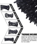 Heavy Duty Nylon Push Mount Cable Zip Ties Kit UV resistant, 160 pcs in 5 sizes, detailed view with packaging information.
