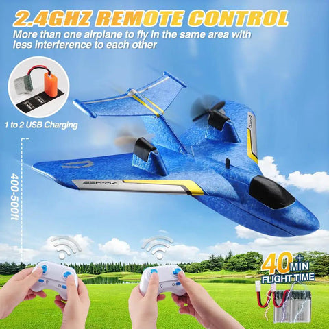 Amphibious RC Water Plane For Water And Air Flying With 2.4Ghz Gyro Stabilized Remote Control Fighter Aircraft Night Lights