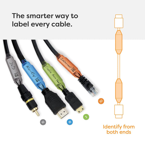 Effortless Cord And Cable Identification System For Home Office And Commercial Setups With Quick Label Tags on cables