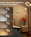 Two In One Smart Remote And Touch Control LED Floor Lamp With Reading Light, Adjustable Color Temperature 3000K to 6000K