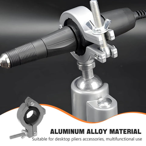 Rotatable Aluminum Mini Bench Vise Clamp With Table Clamp for Rotary Tools, Woodworking Fixture, side view showing clamp detail