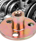 5 Pcs T Nut Flange 3 Hole Galvanized Iron Furniture Fixing Tee Round Base Nut M6 For Woodwork Cabinets And DIY Projects