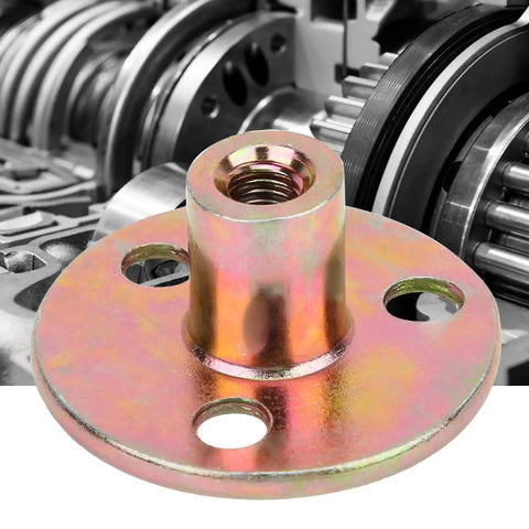 5 Pcs T Nut Flange 3 Hole Galvanized Iron Furniture Fixing Tee Round Base Nut M6 For Woodwork Cabinets And DIY Projects