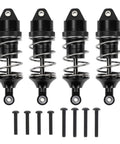 ARRMA Vendetta 3S Infraction 70mm MEGA Front And Rear Shocks Upgrade Kit showing four black adjustable oil-filled aluminum shocks