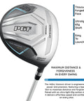 Women Gold TP 11-Piece Complete Golf Club Set Right Hand Petite, Forgiving 460cc Titanium Driver With Large Sweet Spot, Lightweight Build