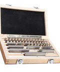 Woodworking Gauge Block Toolkit with Router Table Setup Bar in wooden case, metric set for pro shop fence calibration.