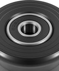 Close-up of wheel from Six Pack Sliding Seat Bracket Rollers Kit for Home Gym Replacement Wheels Compatible With Blaze Classic Elite.