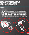 2 Inch 18 Gauge Cordless Brad Nailer Brushless 18V LXT Tool Only Ultra Fast Nailing Drives Sub Flush No Compressor Needed