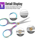 Ultra Sharp 5 Inch Embroidery Scissors 2 Pack Precision Snips For Crafting Crochet Sewing Paper Cutting And Fabric Work, stainless steel