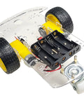 2WD RC Car Chassis Kit With Dual DC Motors And Speed Encoders For Arduino ESP32 ESP8266 And Raspberry Pi Real Time Speed Tracking And Easy Motion Control Durable Acrylic Frame