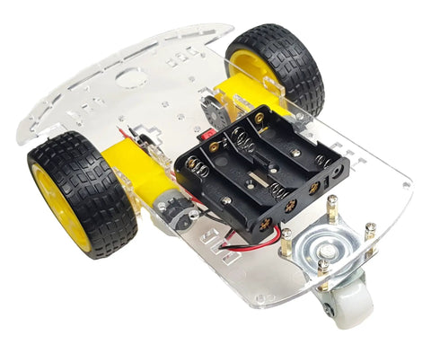 2WD RC Car Chassis Kit With Dual DC Motors And Speed Encoders For Arduino ESP32 ESP8266 And Raspberry Pi Real Time Speed Tracking And Easy Motion Control Durable Acrylic Frame
