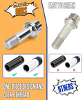 High Grade 14X1.5 Thread Wheel Lug Bolts For Mercedes Benz W164 W166 X253 W221 W222 W213 Ml350 Ml500 Glc300 Glk350 Heavy Duty Steel comparison image showing design features.