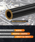 High Performance Black Silicone Vacuum Hose Kit Featuring 4 Pcs Durable Automotive Tubing With Precise 5/32 In To 15/32 In I.D Sizes Perfect For Engine Intake Lines And Windshield Washer Systems That Handle Up To 130 PSI Max Pressure Like A Boss Without, black hose end, 3mm wall