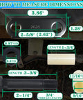 Dimensions and components of Trailer Shackle Kit For Double Eye Leaf Spring Tandem Axles Two And Five Eighths Inch Straps.