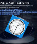 CNC Z Axis Zero Setting Tool 0 To 0.1 Inch By 0.001 Inch Precision Instrument Setter with dial, blue casing for CNC machines
