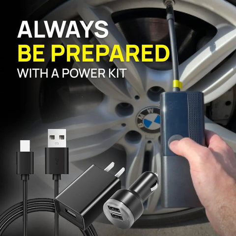 Beefy Portable Power Bundle Packing Car And Home Adapters For Wireless Tire Inflators Rapid Charge Backup Station with charger and pump.