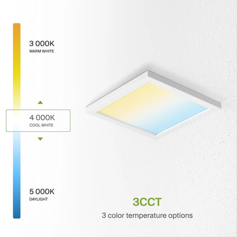 Lit 9 Inch LED Square Flush Mount Ceiling Light 18W 1270 Lumens 3000K 4000K 5000K 3CCT Dimmable Ultra Slim ETL Listed