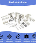 Heavy Duty Compression Springs Assortment Kit With 390 Pieces In 24 Sizing Options Made From Super Durable Stainless Steel Perfect For Any Tough Home Repair Or DIY Project That Needs Solid Maintenance And Quick Fixing Jobs Like A Pro, assorted stainless steel springs