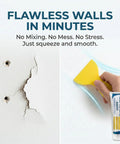 Drywall Patch Repair Kit For Nail Holes And Cracks With Odorless Quick Drying Putty Non Shrinking Wall Paste Scraper And Nozzle Easy Doorknob Dent Fix DIY Home Repair Must Have 1 Set shown fixing wall