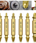 6 Piece HSS Screw Extractor Set for Broken Bolts and Damaged Screws with durable storage case
