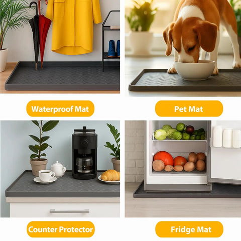 Under Sink Mat 34 By 22 Inches No Fuss Extra Thick 3mm Silicone Leakproof Kitchen Cabinet Protector And Liner in various uses