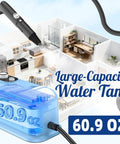 Heavy Duty Handheld Steam Cleaner 10s Rapid Heat Delivers 230 Degree Pressurized Steam For Deep Cleaning Floors Grout Tile Kitchen Upholstery And Car Interiors Chemical Free Whole Home Solution With 15 Accessories For Spotless Results showing 60.9 oz large-capacity water tank in a modern home setting.