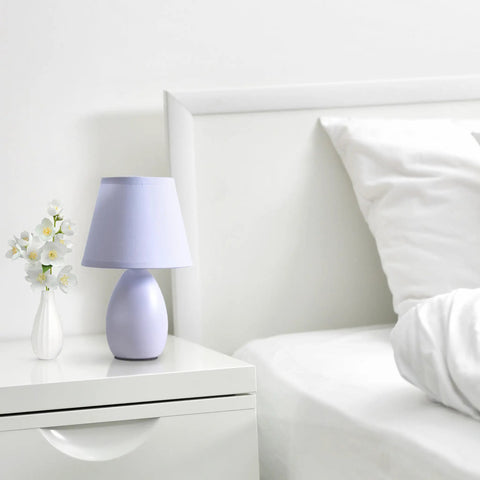 Super Cute Mini Blue Egg Oval Ceramic Table Desk Lamp With Matching Fabric Shade Perfect For Your Living Room Bedroom Office Kids Room Or College Dorm Space